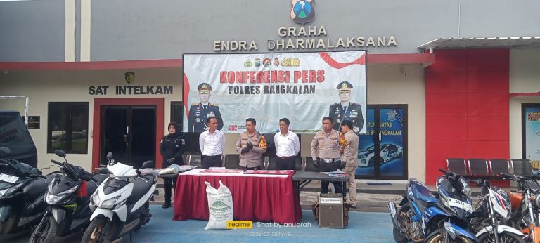 Polres Bangkalan Ungkap 28 Kasus Selama Februari 2025 Dan Mengembalikan Unit Sepeda Motor