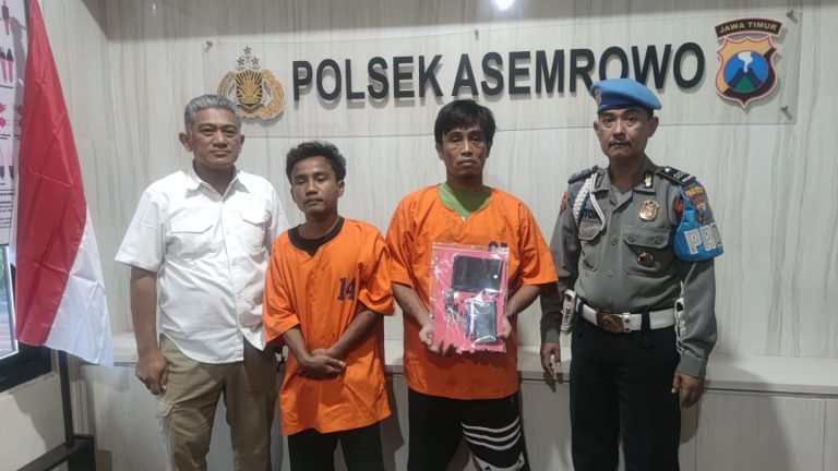 Polsek Asemrowo Amankan dua Residivis Dari Amukan Masa Usai Curi Motor.