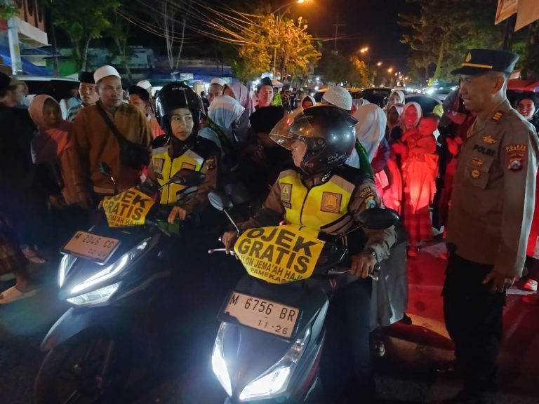 Bentuk Kepedulian, “Ojek Gratis Polres Pamekasan Khusus Jamaah Haji”