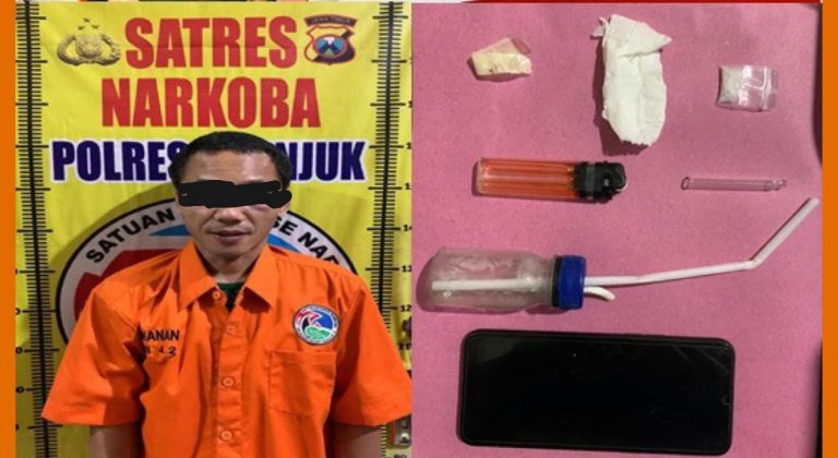 Akibat Sabu-Sabu Warga Pelem Kertosono Di Tangkap Satreskoba Polres Nganjuk