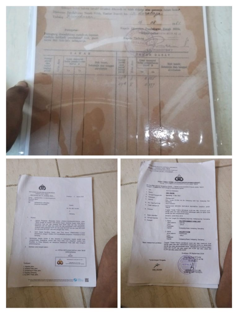 Hampir Setahun Laporan ABD Rohim Mangkrak di Polda Jatim Atas Kasus Pemalsuan Surat Tanah