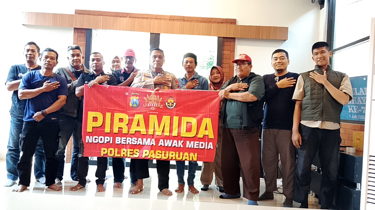 Ngopi Bersama Awak Media, Polres Pasuruan Perkuat Sinergi di HUT Bhayangkara ke-79
