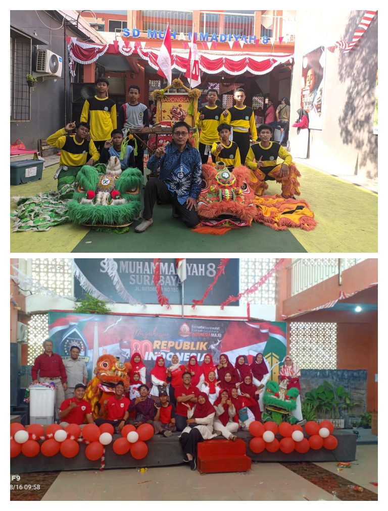 Antraksi Barongsai SMP Muhamadiyah 1 Surabaya Meriahkan Acara Pentas Seni di SD Muhammadiyah 8 Sutorejo 