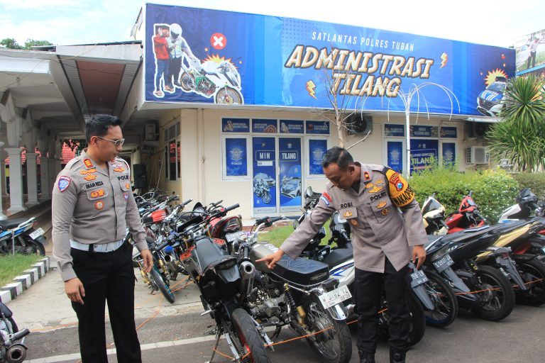 Respon Pengaduan Masyarakat Polres Tuban Amankan 65 Unit Motor Tidak Sesuai Spektek