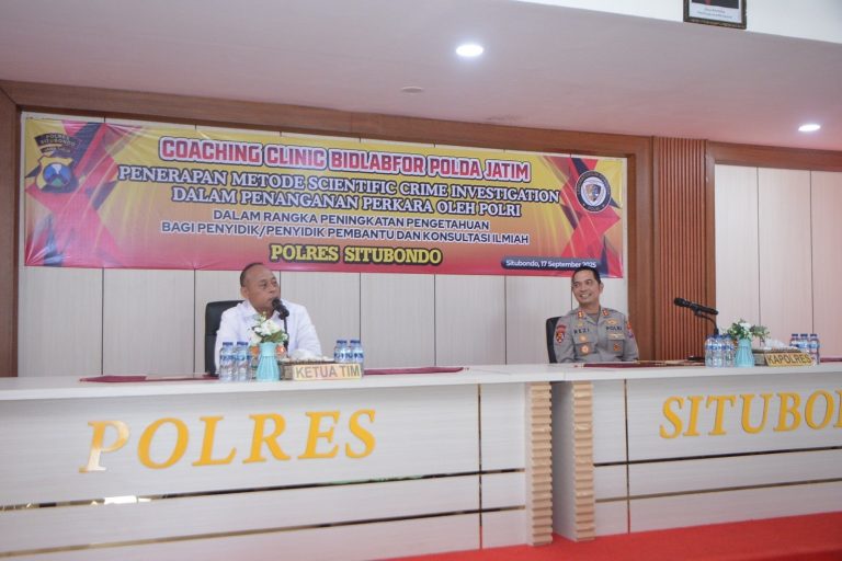 Perdalam Kompetensi Forensik Kepolisian, Bidlabfor Polda Jatim Gelar Coaching Clinic di Polres Situbondo*