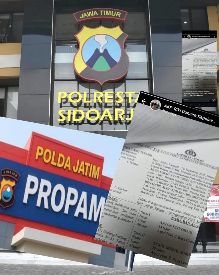 Kasat Narkoba Polresta Sidoarjo Diduga Bocorkan Dokumen Resmi, Propam Polda Jatim Diminta Bertindak