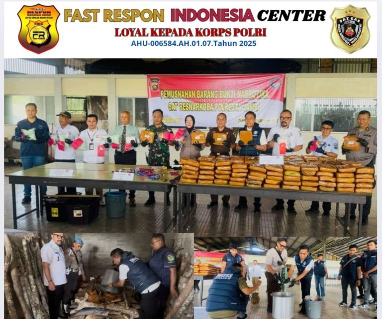 Satresnarkoba Polresta Jambi Musnahkan Barang Bukti Hasil Tangkapan Sebanyak Ratusan Kilogram Narkoba