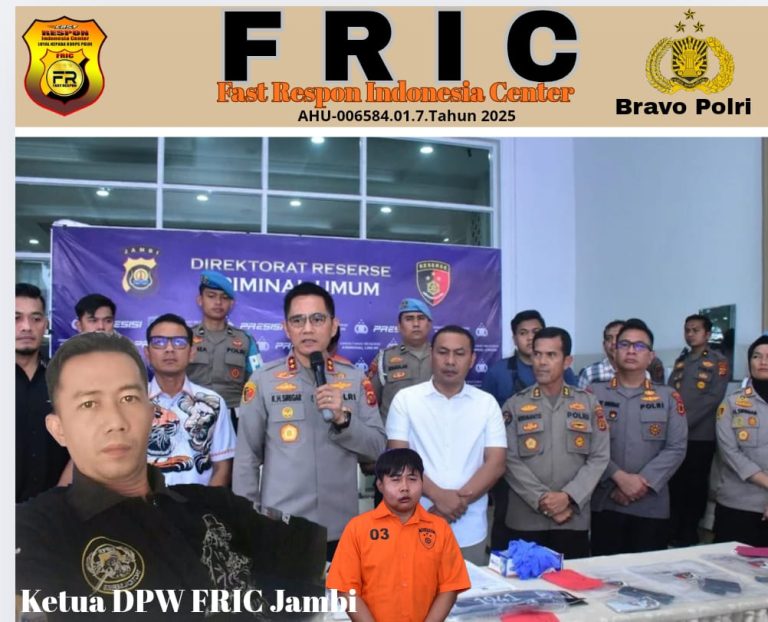 Ketua Fast Respon Indonesia Center Jambi Apresiasi Polda Jajaran Gerak Cepat Berhasil Tangkap Pelaku Pencuri Mobil Pajero Yang Tega Bunuh Korbannya