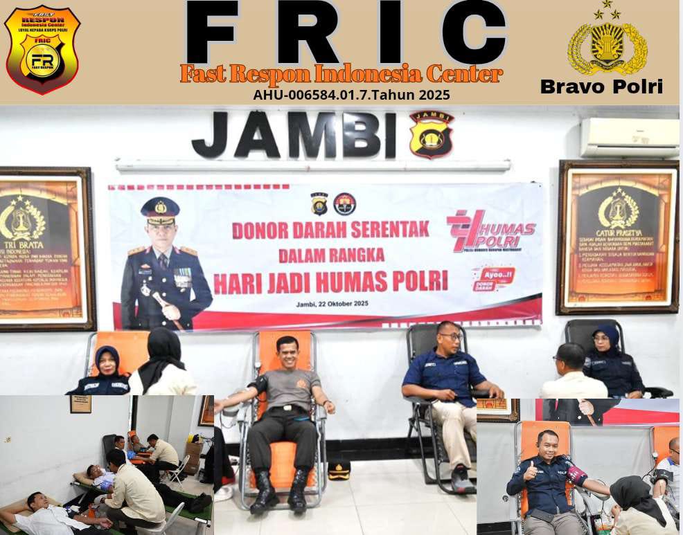 Wujud Polisi Humanis Harapan Masyarakat, Polda Jambi Gelar Donor Darah dalam Rangka Hari Jadi ke-74 Humas Polri
