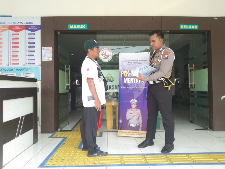 Layanan Wajib Pajak Kini Lebih Dekat, Ramah, dan Cepat, Polantas Menyapa Hadir di Samsat Surabaya Utara