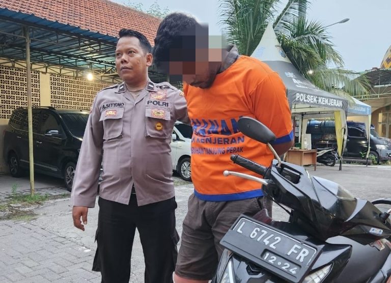Gerak Cepat Polsek Kenjeran Amankan Pelaku Curanmor di Kedinding Tengah dari Amukan Massa.