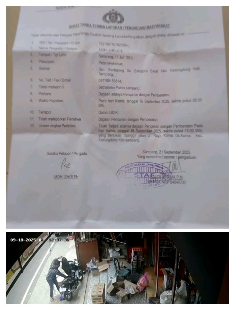 Korban Pencurian Uang di Jok Motor Keluhkan Kinerja Polres Sampang: Penanganan Dinilai Lamban dan Tidak Transparan