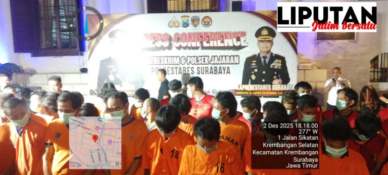 Polrestabes Surabaya Mengungkap 43 Kasus Curanmor Yang Meresahkan Kota Surabaya