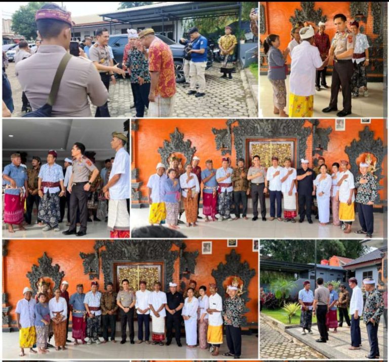 Rajut Harmonisasi Antar Umat Beragama, Kapolda Jambi Silaturahmi Dengan Pemuka Agama PHDI Provinsi Jambi Di Pura Giri Indra Lokha.