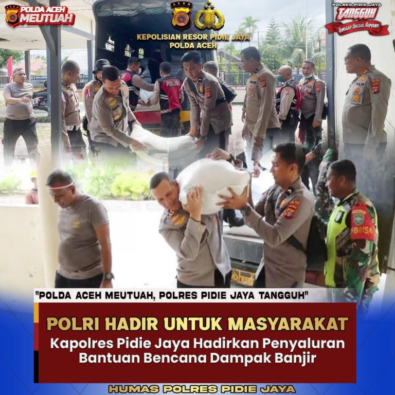 Polri Hadir: Kapolres Pidie Jaya Pimpin Penyaluran Bantuan Bencana