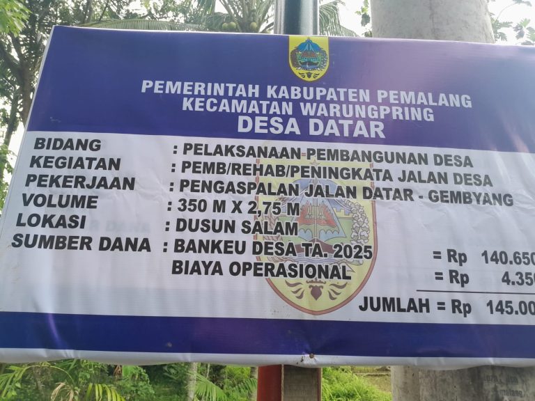 PENGASPALAN JALAN DI DUSUN SALAM, DESA DATAR: WUJUD NYATA PEMBANGUNAN INFRASTRUKTUR DESA