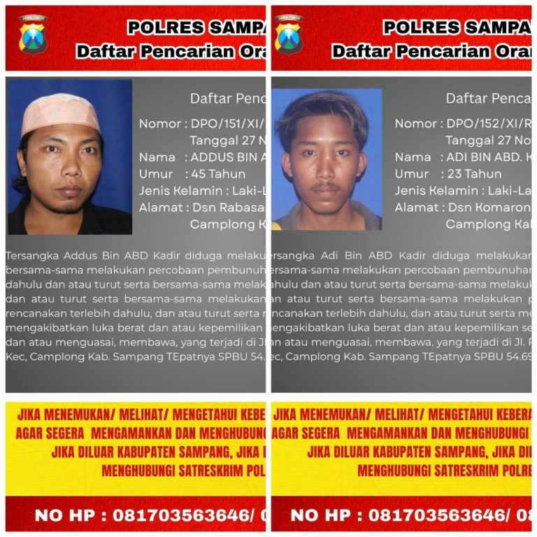 Polres Sampang Resmi Keluarkan DPO Untuk Dua Tersangka Pengeroyokan di SPBU.