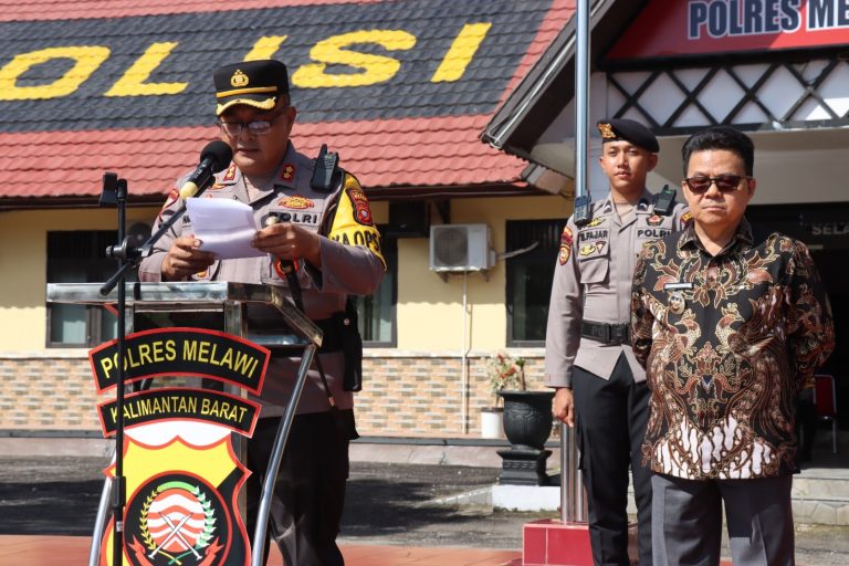 Polres Melawi Gelar Apel Pasukan Operasi Lilin 2025, Kapolres Bacakan Amanat Kapolri