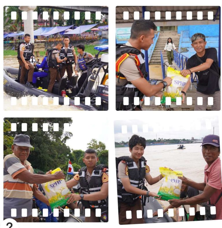 Taruna Akpol Asal Jambi Salah Satunya Putra Dirpolairud Laksanakan Bakti Sosial, Bagikan Beras ke Masyarakat Perairan Jambi.