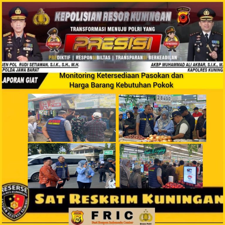 Forkopimda kab. Kuningan Cek Harga Barang kebutuhan pokok di Pasar, Pastikan Sesuai Ketentuan menjelang Bulan Suci Ramadhan 1447 H.