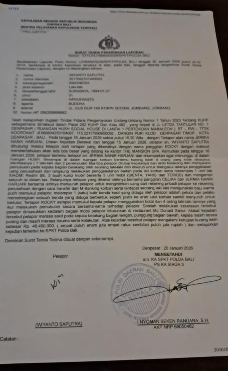 Dugaan Pengeroyokan dan Perampasan di Denpasar: Korban Alami Trauma Berat