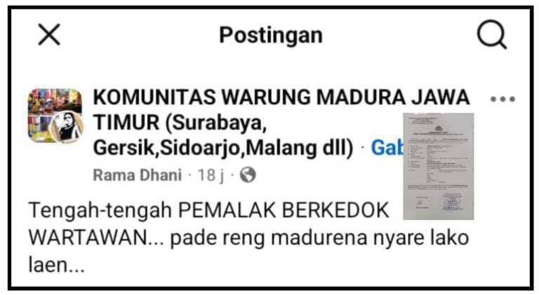 Wartawan Dilabeli “Pemalak” di Facebook, Kasus Dugaan Pencemaran Nama Baik Resmi Dilaporkan ke Polrestabes Surabaya