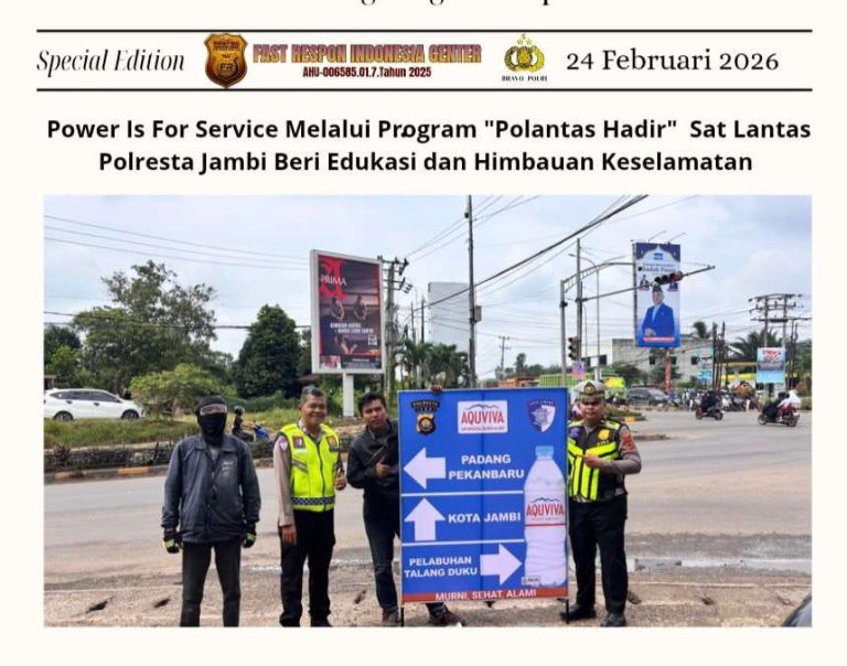 Power Is For Service Melalui Program “Polantas Hadir” Sat Lantas Polresta Jambi Beri Edukasi dan Himbauan Keselamatan 