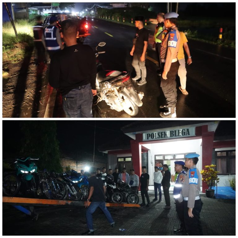 Polres Bangkalan Gelar KRYD Bulan Suci Ramadhan 13 Motor Tanpa STNK Diamankan