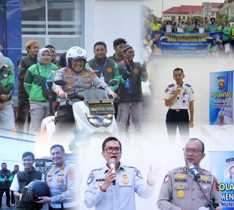 Dirlantas Polda Jambi Jadi ‘Role Model’, Edukasi Ratusan Driver Ojol Lewat Pelatihan Safety Riding 