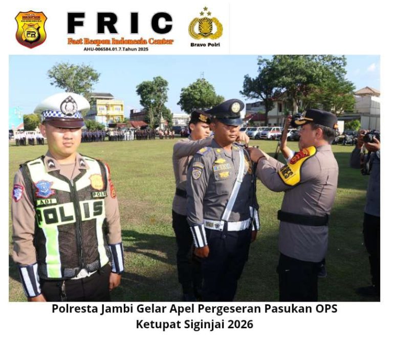 Polresta Jambi Gelar Apel Pergeseran Pasukan Ops Ketupat Siginjai 2026