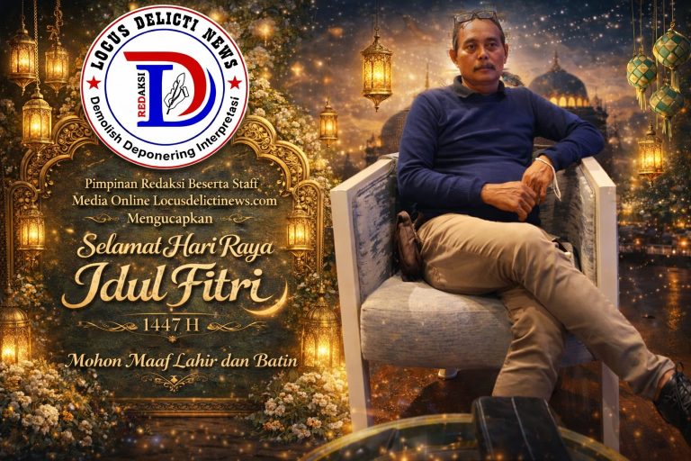 Pimpinan Redaksi Beserta Staff dan Jajaran Media Online locusdelictinews.com Abdul Munif Mengucapkan Selamat Hari Raya Idhul Fitri 1447 H, Saatnya Kembali Ke Fitrah Dan Merayakan Kemenangan