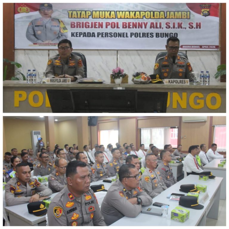 Wakapolda Jambi Brigjen Pol B. Ali Kunjungan Kerja Ke Mapolres Bungo Tekankan Pentingnya Peningkatan Kualitas Pelayanan Publik