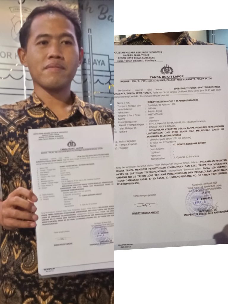 BTS Diduga Ilegal di Jalan Pakis, Polrestabes Surabaya Diuji: Berani Usut atau Mandek Lagi? 