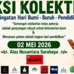 Aksi Kolektif KOPI Serukan 5 Tuntutan Rakyat di Peringatan Hari Bumi, Hari Buruh, dan Hari Pendidikan