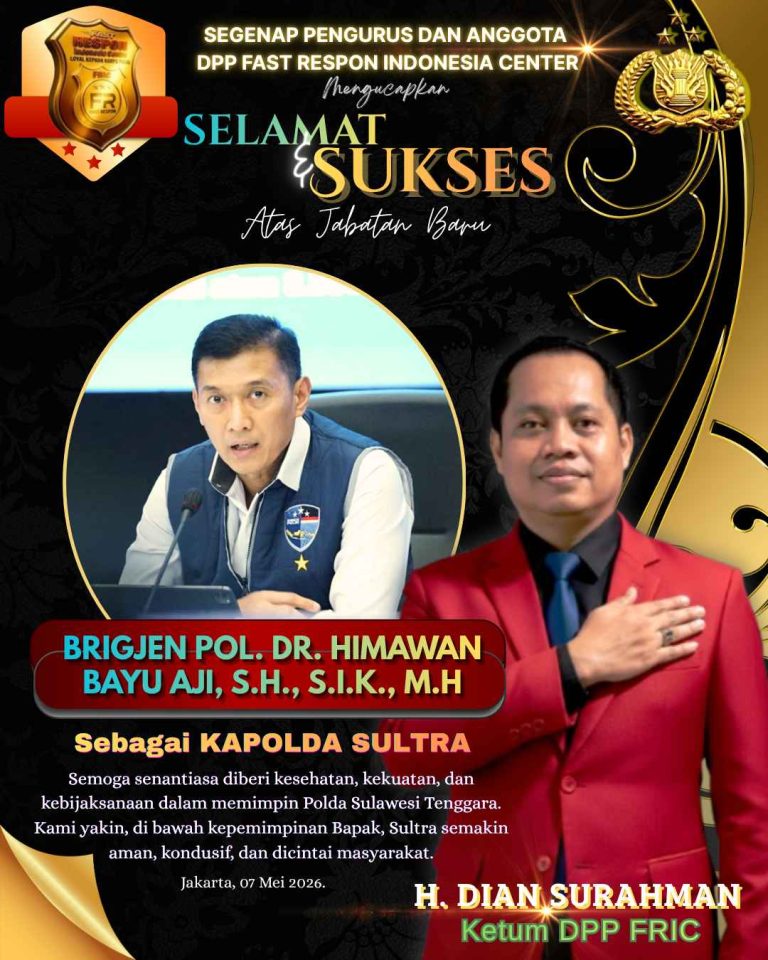 KETUM FRIC H. DIAN SURAHMAN UCAPKAN SELAMAT DAN SUKSES ATAS AMANAH BARU BRIGJEN POL. HIMAWAN BAYU AJI SEBAGAI KAPOLDA SULAWESI TENGGARA
