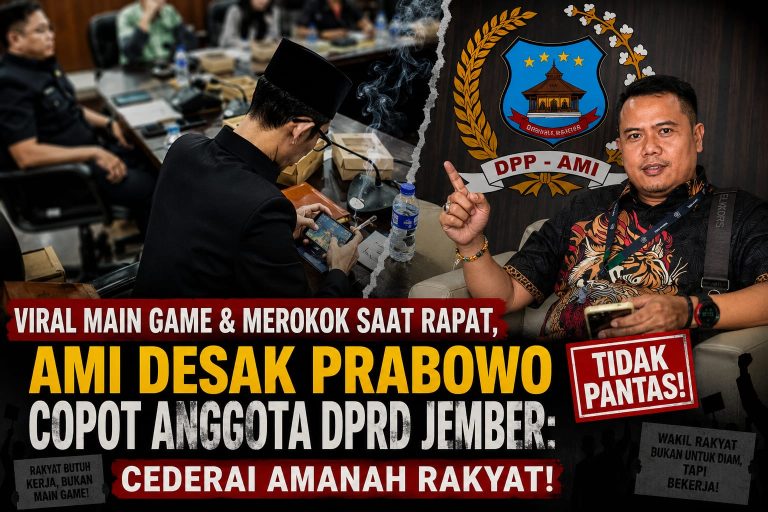 AMI Desak Prabowo Copot Oknum Anggota DPRD Jember yang Viral Main Game dan Merokok Saat Rapat