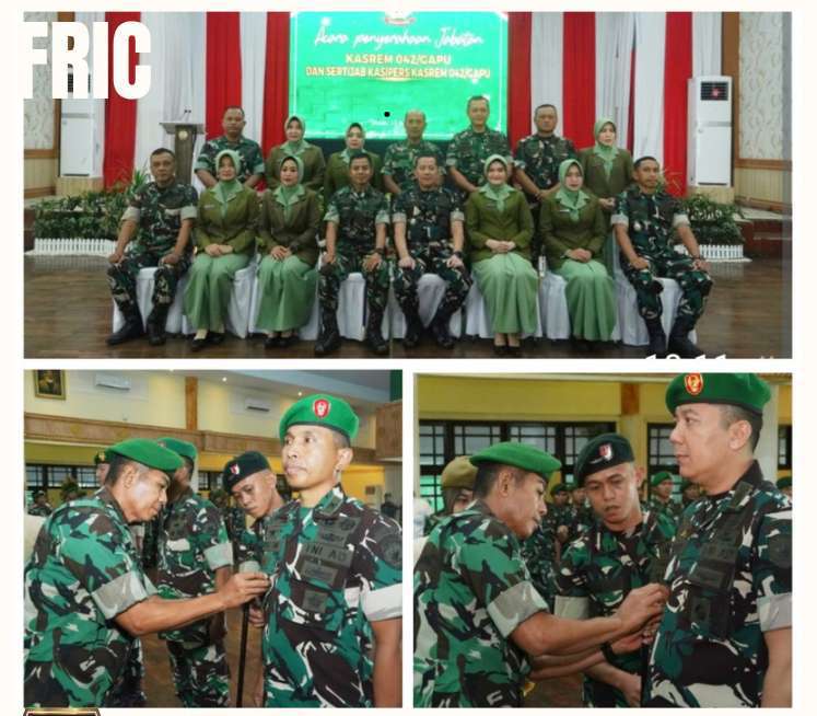 Danrem 042/Gapu Tekankan Profesionalisme Saat Pimpin Penyerahan Jabatan Kasrem dan Sertijab Kasipers