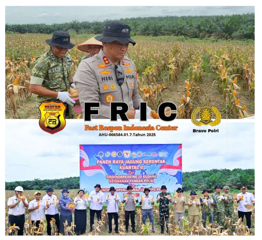 Kapolres Muaro Jambi Turut Serta Panen Jagung Serentak Kuartal II Dukung Asta Cita Presiden RI Ketahanan Pangan