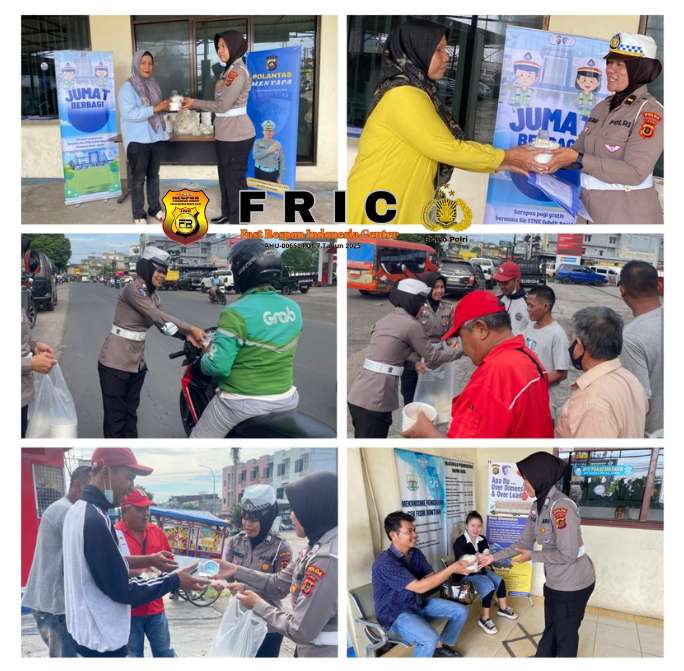 Rutin Giat Jum’at Berkah , Sie STNK Subdit Regident Ditlantas Polda Jambi Berbagi Makanan