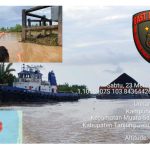 Sat Polair Polres Tanjab Timur Lakukan Penyelidikan Pasca Tongkang Batu Bara Tabrak Fender Jembatan Muara Sabak