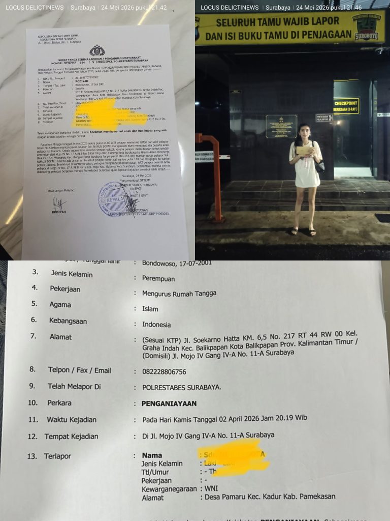 Kasus Dugaan Penganiayaan dan Ancaman Membawa Anak Dilaporkan ke Polrestabes Surabaya