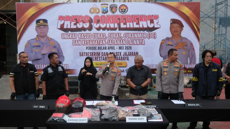 Polrestabes Surabaya Ungkap 163 Kasus Kejahatan Jalanan dan 3C, Amankan 192 Tersangka dalam Lima Bulan