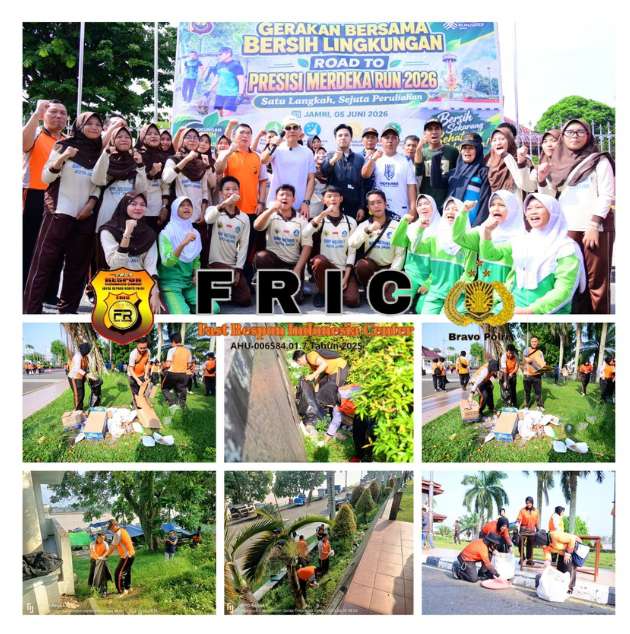 Sambut Hari Bhayangkara ke-80, Polda Jambi Gelar Gerakan Bersama Bersih Lingkungan Road to Presisi Merdeka Run 2026