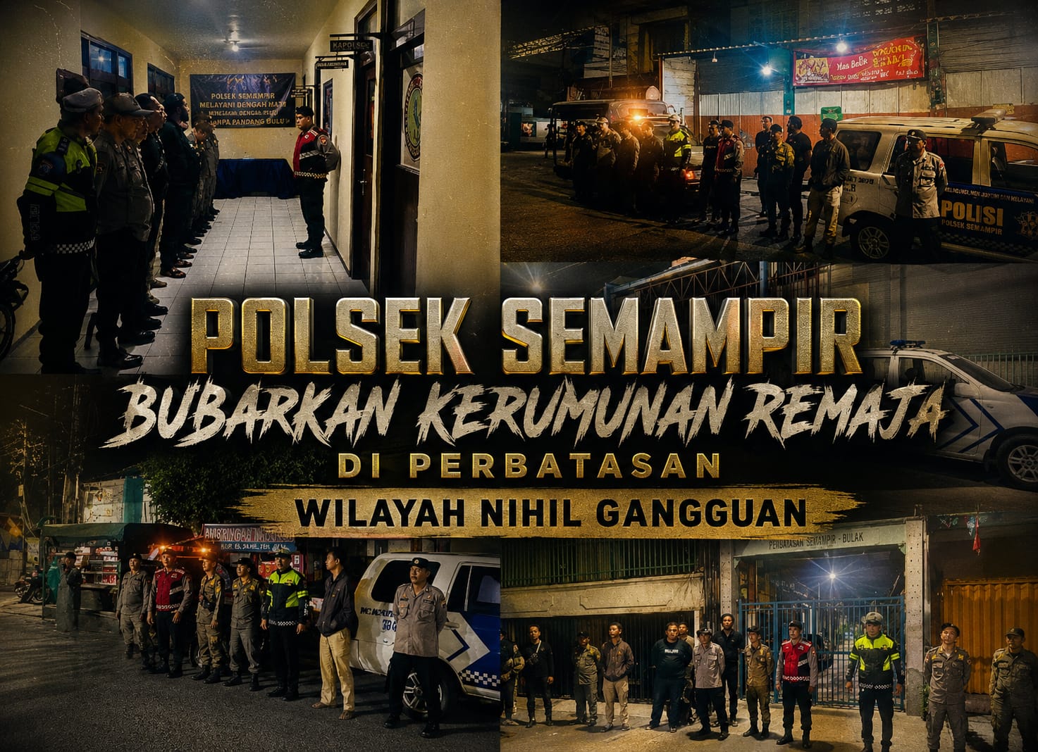Polsek Semampir Bubarkan Kerumunan Remaja di Perbatasan, Wilayah Nihil Gangguan