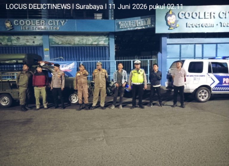 Patroli Dini Hari Polsek Semampir-Satpol PP Amankan Perbatasan, Cegah 3C dan Tawuran