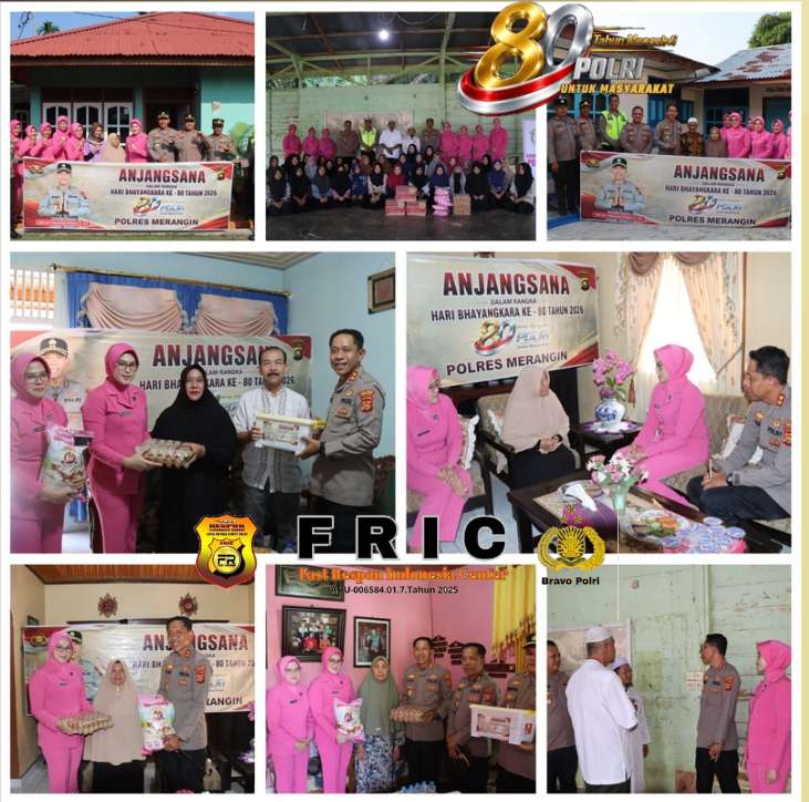 Kapolres Merangin Bersama Ketua Bhayangkari Cabang Polres Merangin Anjangsana Rangka Peringatan Hari Bhayangkara Ke-80