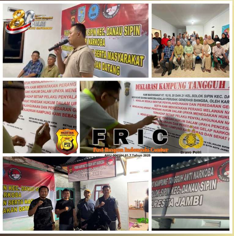 Polresta Jambi Kembali Wujudkan Program Kampung Tangguh Anti Narkoba 4 RT Kel. Solok Sipin Rangkaian Hari Bhayangkara Ke-80