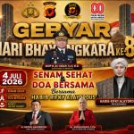 Gebyar Hari Bhayangkara Ke-80 Di Kuningan Sial Digelar, Hadirkan Senam Sehat Dan Doa Bersama Untuk Negeri