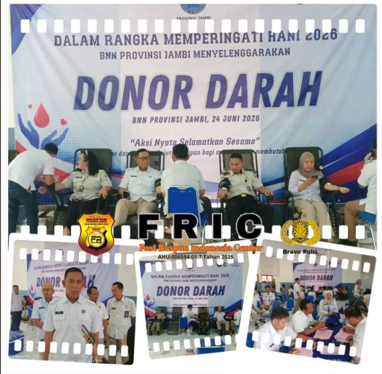 BNNP Jambi Peringati HANI 2026 Gelar Baksos Donor Darah ” Setetes Darah Anda, Sejuta Harapan Bagi Yang Membutuhkan “