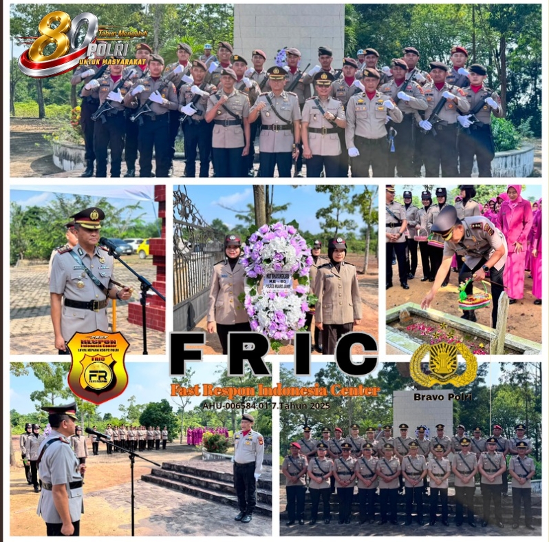 Polres Muaro Jambi Gelar Upacara Ziarah Rombongan di TMP Kusuma Bhakti Sambut Hari Bhayangkara ke-80
